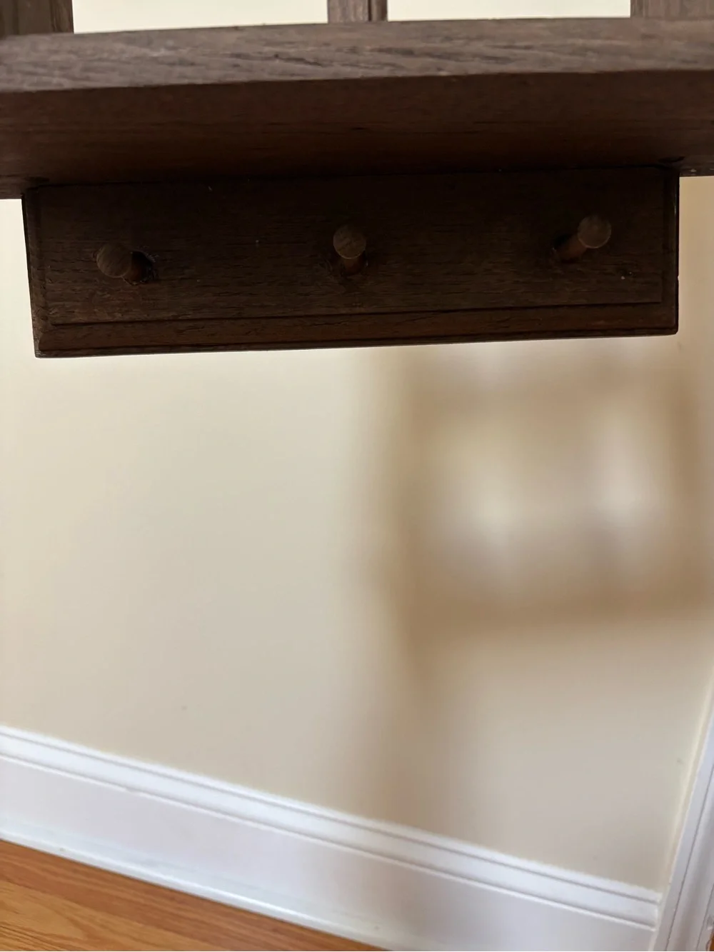 Rustic Brown Wall Shelf with Window-Style Design